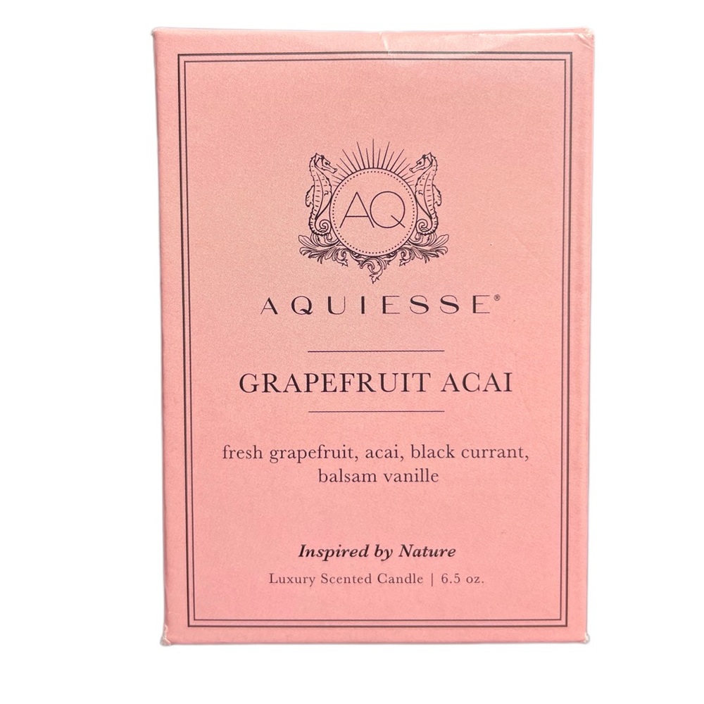 Aquiesse Grapefruit Acai Luxury Scented Candle 6.5 oz 40 Hr Burn Time - Picture 2 of 4